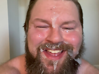 bodybuilder dripping cum multiple facials 