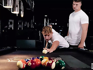 men playing game pool malik delgaty